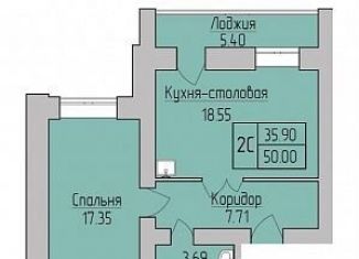 Двухкомнатная квартира на продажу, 50 м2, Новосибирск, метро Площадь Гарина-Михайловского, улица Юности, 7