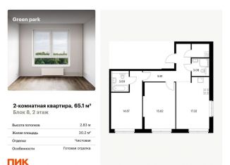 Продается 2-ком. квартира, 65.1 м2, Москва, метро Ботанический сад, Берёзовая аллея, 17к2