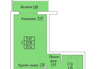 Продаю квартиру студию, 25.1 м2, Судак, улица Айвазовского, 4/1