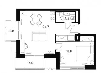 Продажа 2-комнатной квартиры, 45.4 м2, Москва, Сигнальный проезд, вл12, метро Владыкино