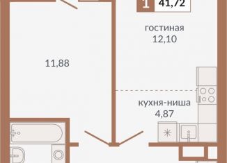 Продается 1-ком. квартира, 41.7 м2, Екатеринбург
