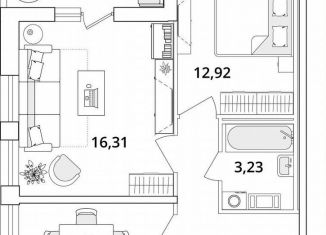 2-ком. квартира на продажу, 59.1 м2, Санкт-Петербург, Кубинская улица, 82к3с1, метро Звёздная