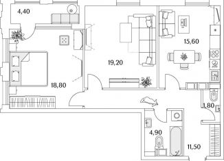 Продается 2-ком. квартира, 74.6 м2, Санкт-Петербург, Планерная улица, 99, Приморский район