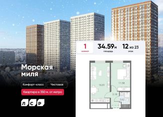 Продажа 1-ком. квартиры, 34.6 м2, Санкт-Петербург, метро Ленинский проспект