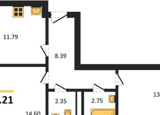 Продажа двухкомнатной квартиры, 54.2 м2, Калининград