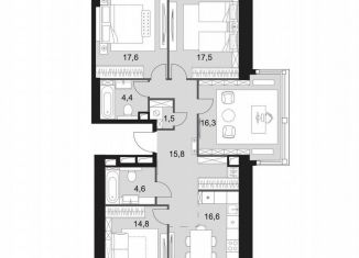 5-комнатная квартира на продажу, 109.1 м2, Москва, улица Академика Волгина, 2