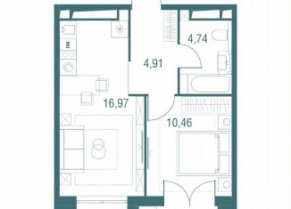 Продается 1-комнатная квартира, 38 м2, Одинцово