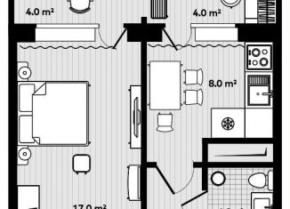 Продам 1-ком. квартиру, 36.8 м2, посёлок Тавричанка