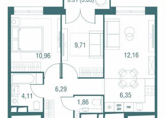 Продажа трехкомнатной квартиры, 52.4 м2, Одинцово