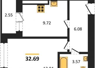 Продается однокомнатная квартира, 32.7 м2, Калининград, Ленинградский район, улица Героя России Катериничева, 9к2