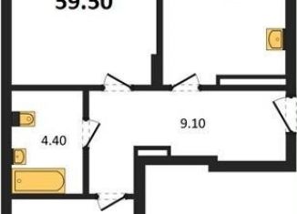 Продажа 2-ком. квартиры, 59.5 м2, Калининград, Московский район, Акварельная улица