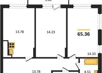 Продается 2-ком. квартира, 65.4 м2, поселок Малое Исаково