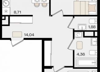 Продается 2-ком. квартира, 65.2 м2, Краснодар, микрорайон ХБК