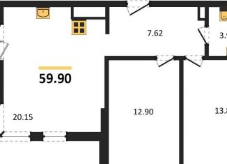 Двухкомнатная квартира на продажу, 59.9 м2, Калининград, улица Ломоносова, 52, Центральный район