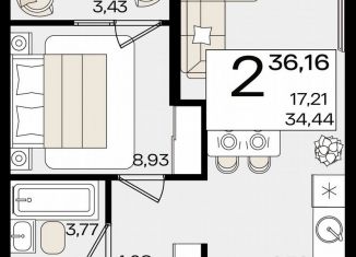 Продам однокомнатную квартиру, 36.2 м2, Краснодарский край, Сормовская улица, 1/2к2