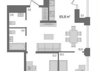 3-ком. квартира на продажу, 66.1 м2, Новосибирск