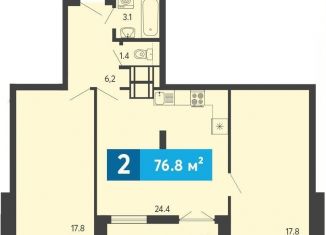 Продаю 2-ком. квартиру, 76.8 м2, Пензенская область, Прибрежный бульвар, 5