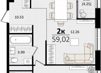 Продаю 1-ком. квартиру, 59 м2, Краснодарский край