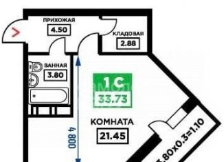 Продаю квартиру студию, 33.4 м2, Краснодар, Дубравная улица, 1, Прикубанский округ