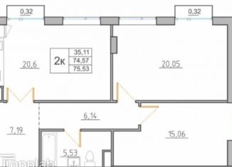 Продаю 2-ком. квартиру, 75.5 м2, Кабардино-Балкариия, улица Ахохова, 100