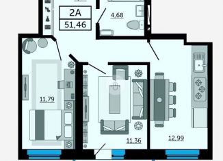 Продаю 2-комнатную квартиру, 51.5 м2, Ростов-на-Дону, Кировский район