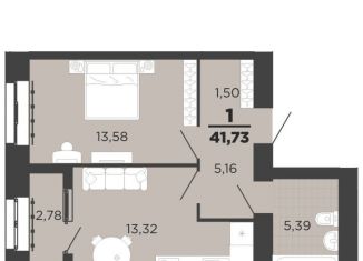 Продается 1-ком. квартира, 40.3 м2, Рязань, Московский район, Семчинская улица, 8