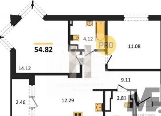 Продам двухкомнатную квартиру, 54.8 м2, Калининград, Ленинградский район, улица Старшины Дадаева, 55