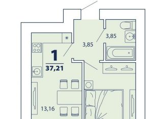 Продается 1-комнатная квартира, 35.9 м2, Рязань, Московский район