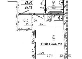 Продаю квартиру студию, 25.4 м2, Новосибирск, Заельцовский район, улица Дуси Ковальчук, 242