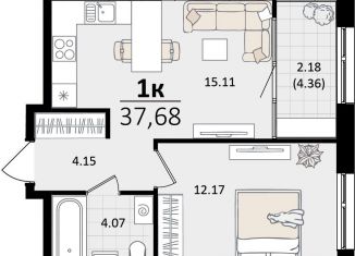 Продаю однокомнатную квартиру, 37.7 м2, Краснодарский край