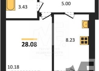 1-комнатная квартира на продажу, 28.1 м2, Калининград, Ленинградский район