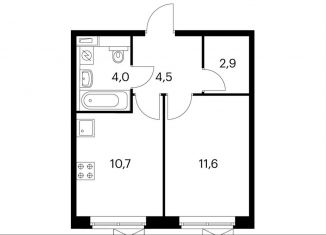 Продаю 1-комнатную квартиру, 33.7 м2, Котельники, ЖК Белая Дача Парк