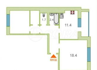 Продаю 2-ком. квартиру, 56.6 м2, Тюмень, Малая Боровская улица, 5