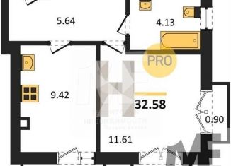 Продам 1-ком. квартиру, 32.6 м2, Калининградская область