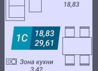 Продаю квартиру студию, 35 м2, Новосибирск, улица Королёва, 19, метро Маршала Покрышкина