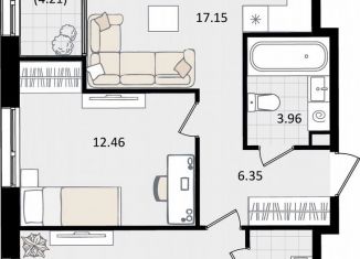 Продам 2-ком. квартиру, 61.1 м2, Краснодар, микрорайон ХБК