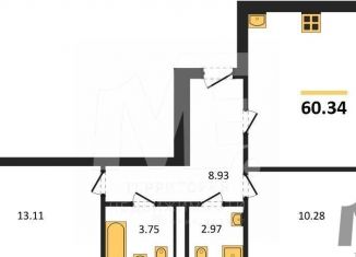 Продам двухкомнатную квартиру, 60.3 м2, Калининград, Московский район