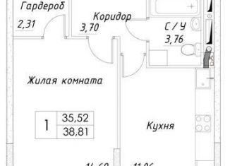 Продажа 1-комнатной квартиры, 36.5 м2, Дмитров