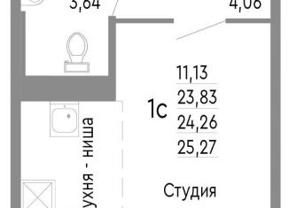 Продается 1-комнатная квартира, 24.3 м2, Челябинск, Советский район, Нефтебазовая улица, 1к2