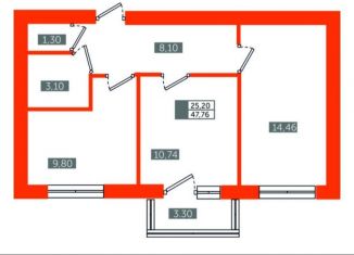 Продается 2-ком. квартира, 47 м2, деревня Заневка, Ладожская улица, 58