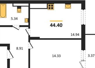 Продается однокомнатная квартира, 44.4 м2, поселок Малое Исаково