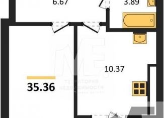 1-комнатная квартира на продажу, 35.4 м2, Калининград