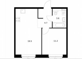 Продается 1-ком. квартира, 39 м2, Котельники, ЖК Белая Дача Парк, микрорайон Парковый, 1к21