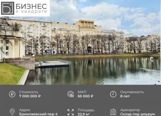 Продажа помещения свободного назначения, 22.9 м2, Москва, Ермолаевский переулок, 4