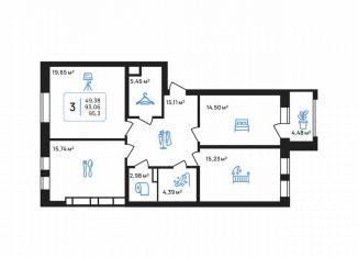 Продаю 3-комнатную квартиру, 95.3 м2, Белгородская область, улица Железнякова, 8