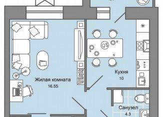 Продаю 1-комнатную квартиру, 40 м2, Киров, Ленинский район, улица Дмитрия Козулева, 9