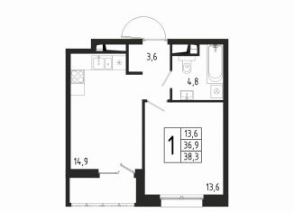 Продается 1-комнатная квартира, 38.3 м2, Химки