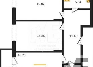 Продам 2-ком. квартиру, 70.6 м2, поселок Малое Исаково