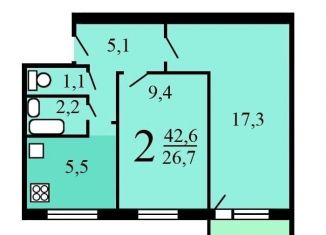 Продается 2-комнатная квартира, 40.6 м2, Москва, Башиловская улица, 19, метро Дмитровская