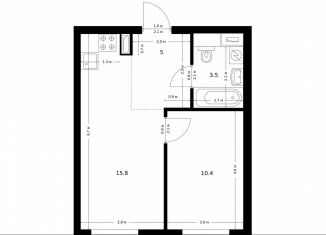 Продаю 1-ком. квартиру, 34.7 м2, Москва, жилой комплекс Полар, 1.5, район Северное Медведково